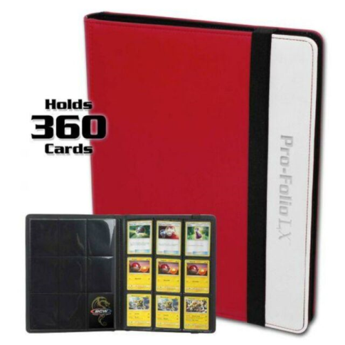 BCW Pro Folio Binder 9 Pocket -Red/White